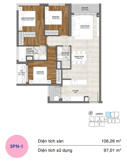 Thiết kế nội thất căn hộ 3 phòng ngủ Hà nội ocp 2019